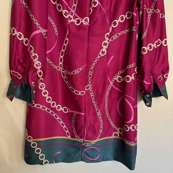 ANN TAYLOR CHAIN PRINT MOCK NECK SHIFT DRESS SZ XS - Picture 12 of 16